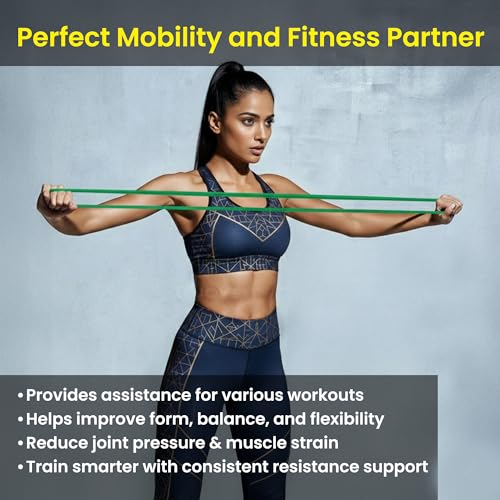 Image of PulseITLoopBand Heavy Resistance Band for Exercise & Stretching, Pull Up Band Suitable in Home & Gym Workout, Power Bands for Men & Women. (Material: Natural Rubber) Green 45-60kg
