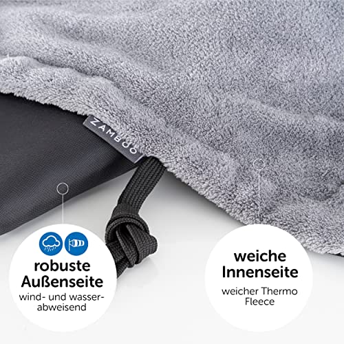 Zamboo Universal Decke für Kinderwagen und Buggy - wasserabweisende Outdoor Beindecke für Sportwagen & Jogger - Schwarz Grau