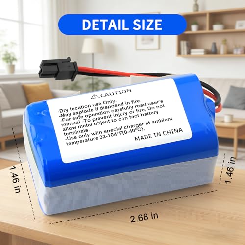 Image of CMICR18650F9M-4S1P Vacuum Battery for Eufy RoboVac LR20 LR30 L35 Hybrid+ | Bagotte BG800 BG850 Ultenic U092-INR-MH1-4S1P Laresar Grande 2 Sweeping Kyvol Cybovac L20 E20 E30 E31 T2996011 14.4V 2600mAh