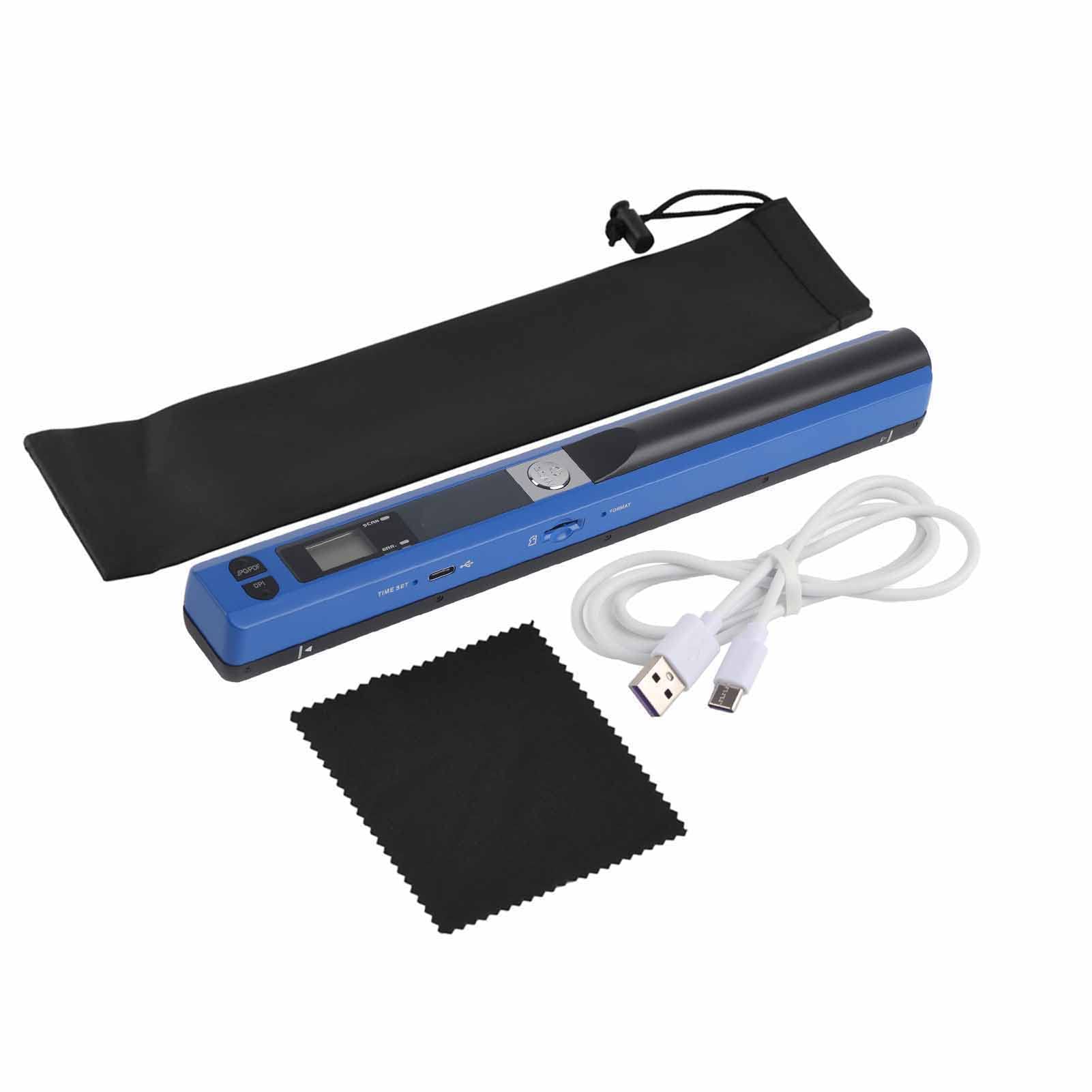 Cuifati Handscanner, Tragbarer Scanner, USB-Stiftscanner, A4-Scan, JPG/PDF, USB 2.0, Klare Bildgebung, Massenspeicher für Banken, Versicherungen, Wertpapiere (Blue)