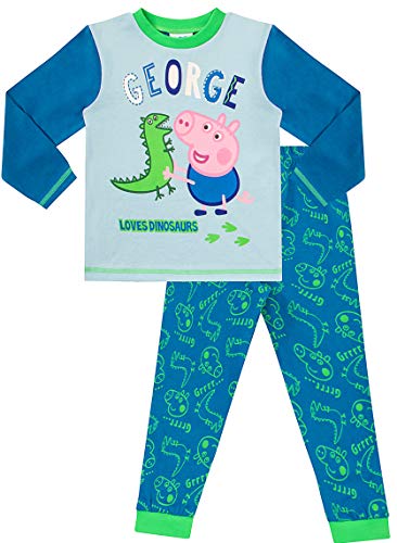 George Pig - Pijama largo con diseño de dinosaurio Azul azul 3-4 Years