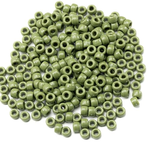 Image of Gxueshan 1000 Pcs Acrylic Pony Beads 6x9mm Bulk for Bracelet Necklace Jewelry Making Earring Hair Braiding Kandi Beads