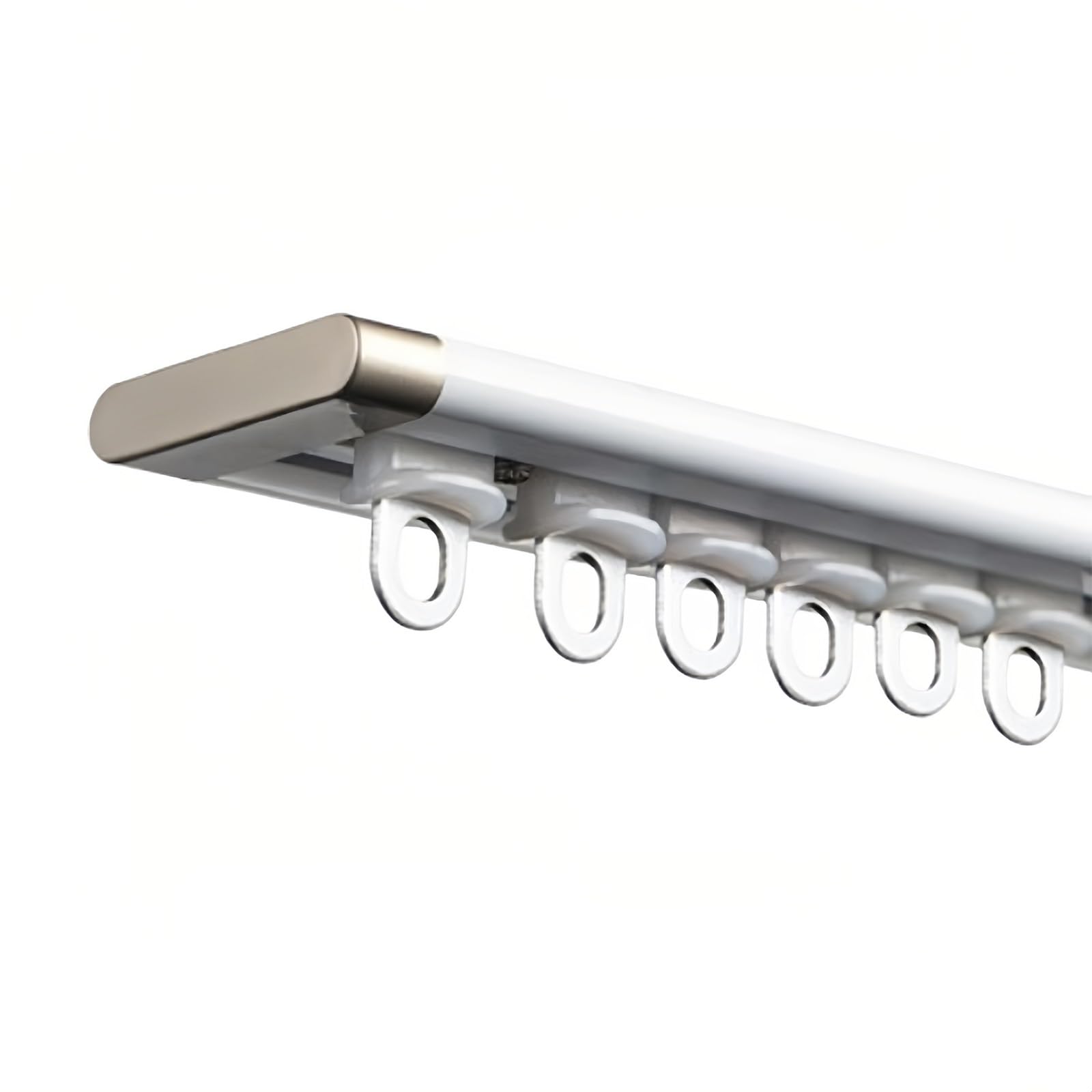 Ultra-Thin Curtain Track, Aluminium Ceiling Track For Curtains, Sliding Curtain Rail For Room Divider, Windows, Privacy(White,4.6FT/140CM)