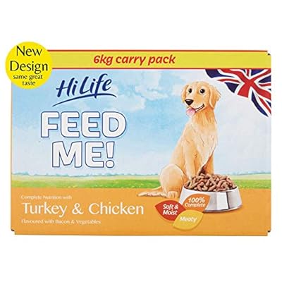 HiLife FEED ME! - Complete Dry Dog Food - Turkey Chicken Bacon Vegetables - Soft Moist & Meaty, 6kg