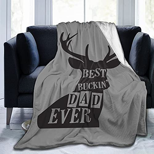 Best Buckin Dad Ever Blanket Tapestry Personal Throw Blanket Throw Blanket Soft Sofa Premium Flannel Warm Bed Blanket for Father Day Birthday Gift 50 X40 