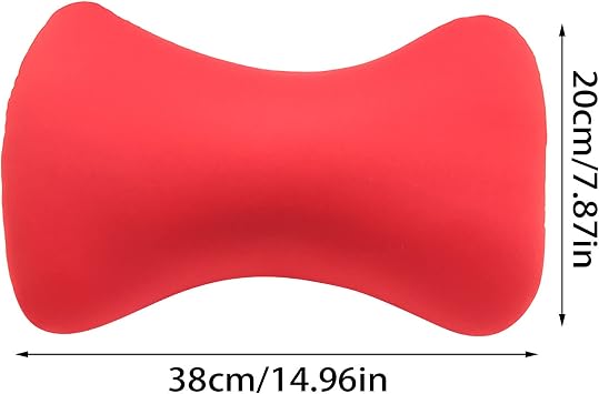 Microbead Bone Neck Pillow Portable Mini Microbeads Travel Pillows Mooshi Jelly Cervicals Pillow Cushion Back Head Neck Support Sleeping Throw Pillows for Airplane Car Sofa Bed (Red, 7.78 * 14.96in)