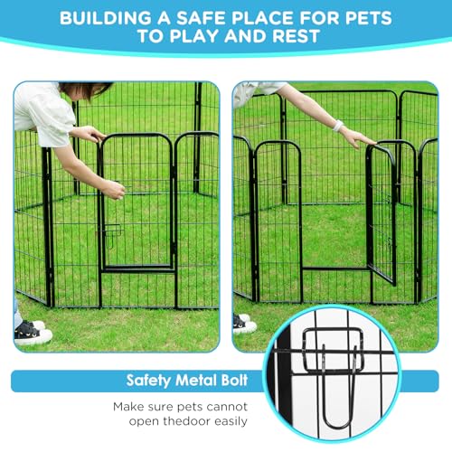Image of BestPet | Dog Playpen | 32 Inch, 12 Panels | Heavy Duty Metal Pet Exercise Pen | Indoor Outdoor Fence Panels | Rust-Resistant, Removable, Tool-Free Setup | Anti-Skid, Expandable Design