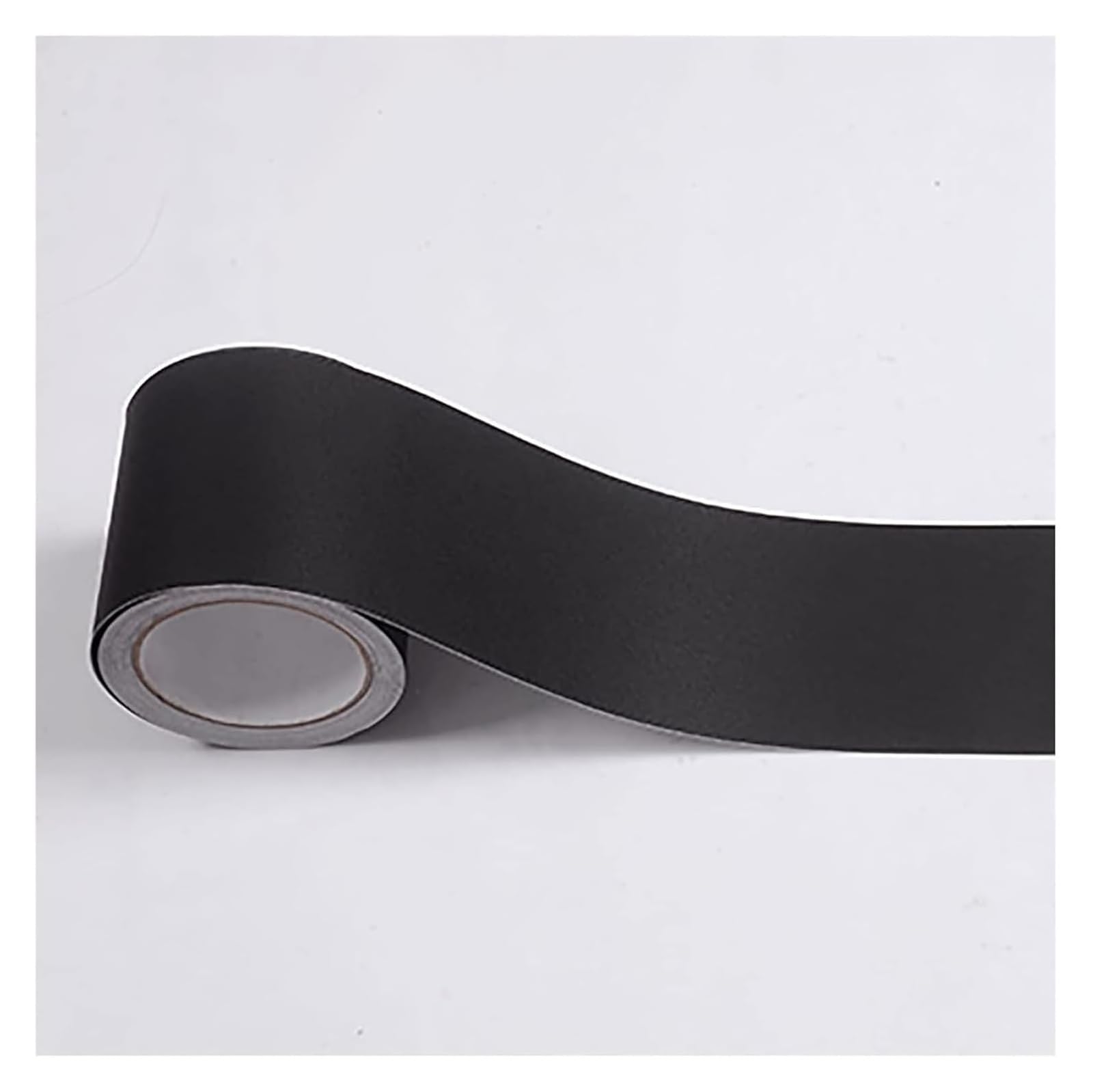 Papel pintado extraíble y lavable negro efecto madera para estantes 6