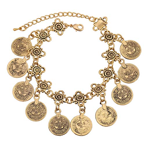 Preisvergleich Produktbild MeiPing Damen Fußkettchen Tribal Ethnischen Münze Quaste Zigeuner Festival türkischen Strand Fußkettchen