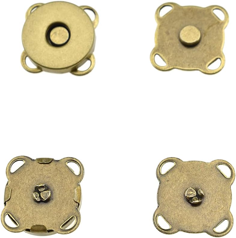 Hahiyo 19.1mm Length Magnetic Buttons Close Effortlessly Strong Bond Manageable Apart Easy Glue Sew-On Fastener Snap Clasps Coppery 12 Pieces for Closures Yarn Leather Purses Backpack Canvas Tote
