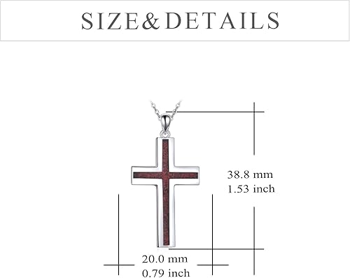 Miniatura 4 de YFN Collar de cruz de plata de ley con colgante de cruz religiosa, regalo cristiano para mujeres y hombres