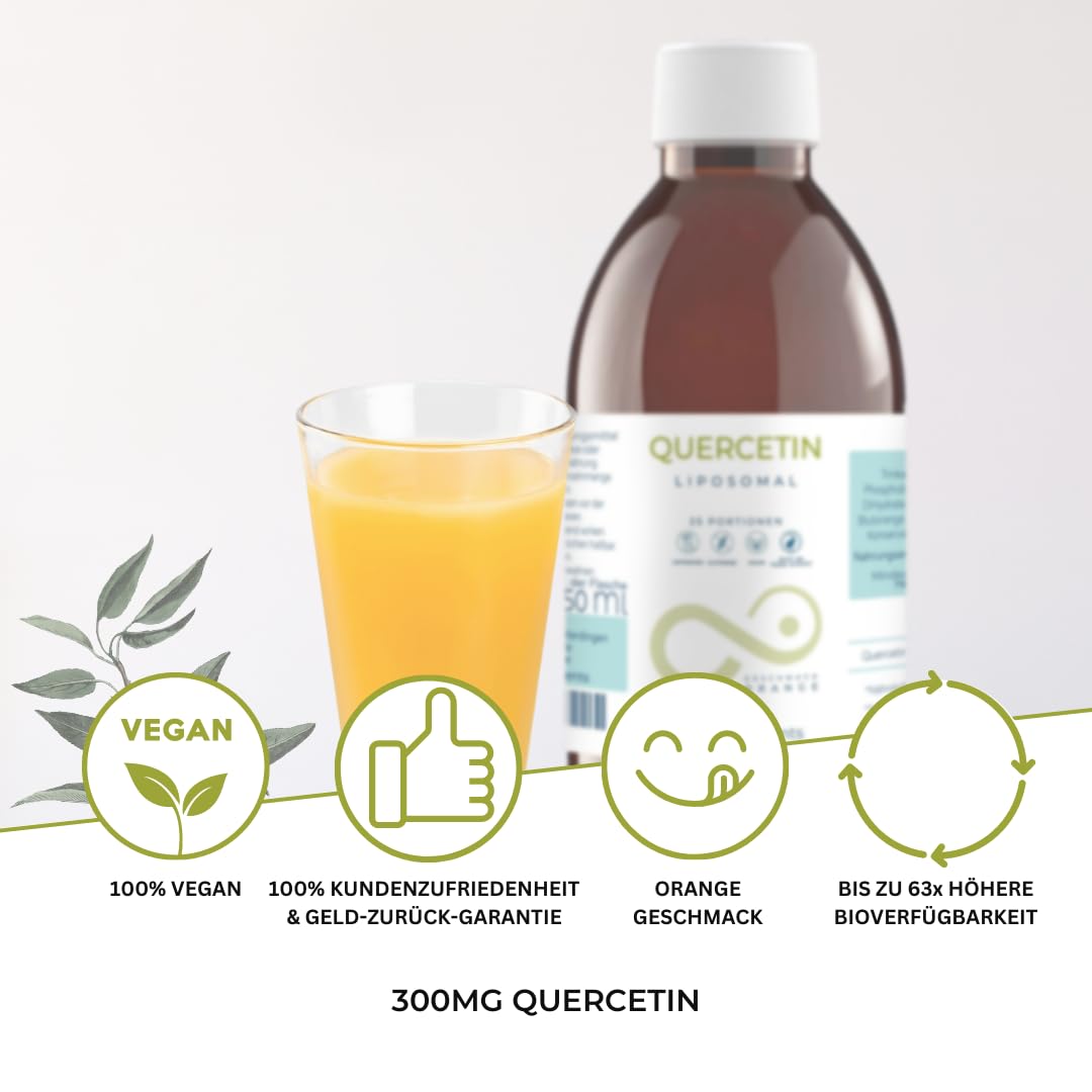Mighty Elements quercetina liposomiale ad alto dosaggio 300 mg, liquido, 250 ml, vegana, super sapore, alta biodisponibilità, bottiglia di vetro