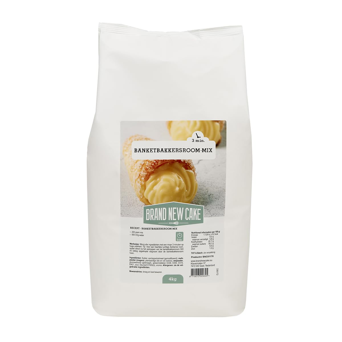 BrandNewCake® Crème Pâtissière en Poudre 4kg - Mélange pour Pâtisserie Facile et Délicieux
