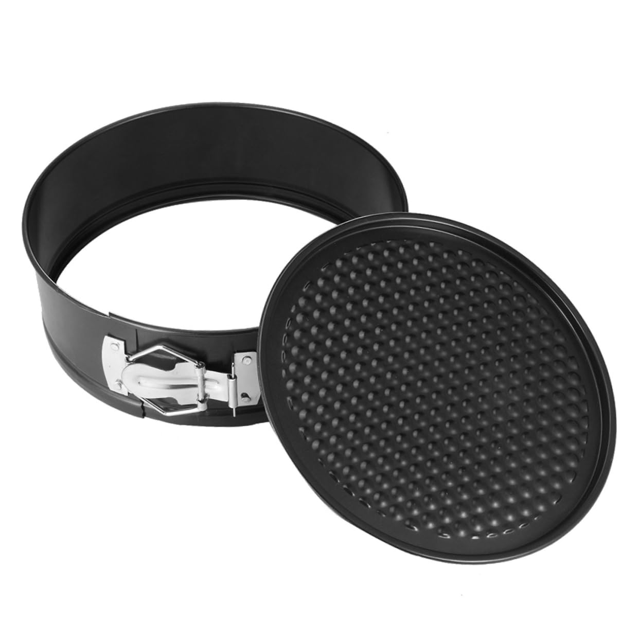 Cabilock 1Pc Non Stick Cake Mold Pan Set for Baking Cakes Mousse and Cheesecakes Locking Base Baking Tray for Home Restaurant Hotel Use Black