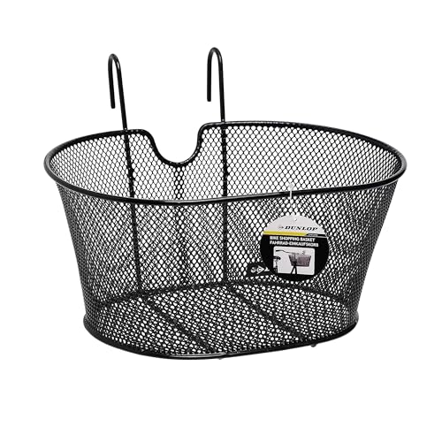 Dunlop Fahrradkorb 38x30x20 Oval Schwarz