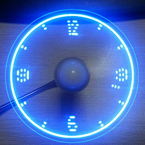 ELECTROPRIME Office Gadget USB Led Time Clock Flashing Adjustable Fan