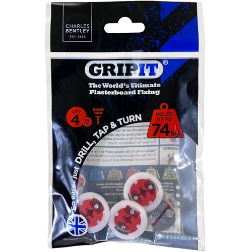 Fixations 16 mm de haute adherence Grip It rouge avec vis incluses