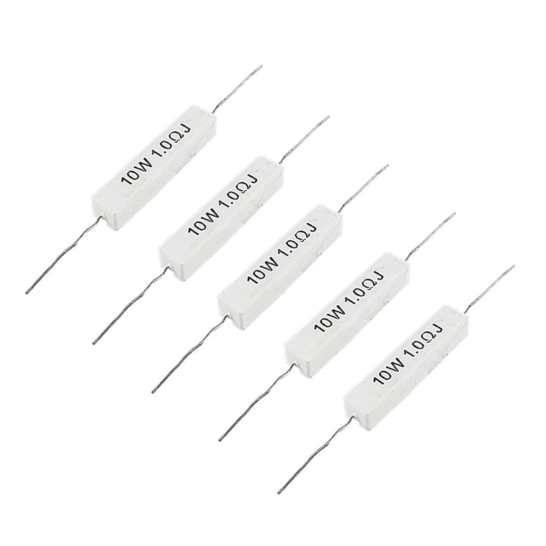Bottam 1.0 Ohm 10W Wirewound Ceramic Cement Resistor 5 Pcs