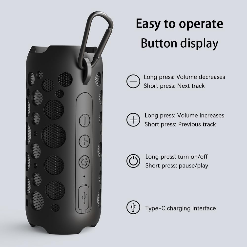 JniTyOpt 2024 New Outdoor Speaker Portable Earphones Speaker Integrated Wireless Bluetooth Earphones (Black)