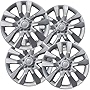 16 inch Hubcaps Best for 2013-2019 Nissan Altima - (Set of 4) Wheel Covers 16in Hub Caps Silver Rim Cover - Car Accessories for 16 inch Wheels - Snap On Hubcap, Auto Tire Replacement Exterior Cap