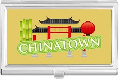 Bamboo Lantern Green China Town Business Card Holder Case Pocket Box Wallet