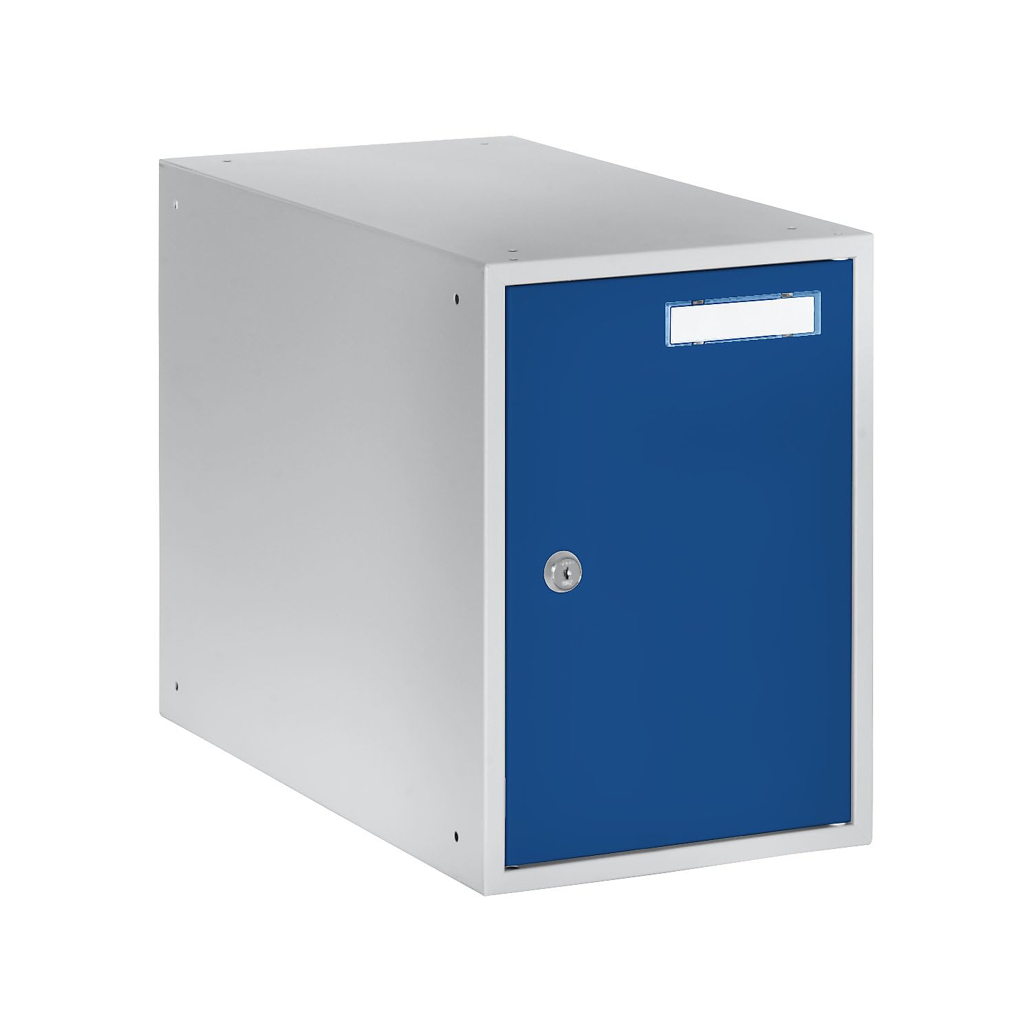 QUIPO Casier verrouillable 350 x 250 x 450 mm porte en tôle pleine gris clair bleu gentiane