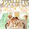 Guirlande Fanion Tissu Marron Or Beige 32 Pieds (9.75m) - 36 Drapeaux, Décoration Bohème Mariage Anniversaire Automne