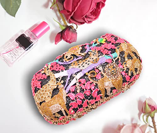Rhinestone Crystal Evening Clutch Bag Animal Pattern Designer Purses for Women4