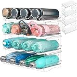 Organizador de Botellas Apilable para 16 para Botellas Armario, Frigorífico, Despensa - Portabotellas de Plástico para...