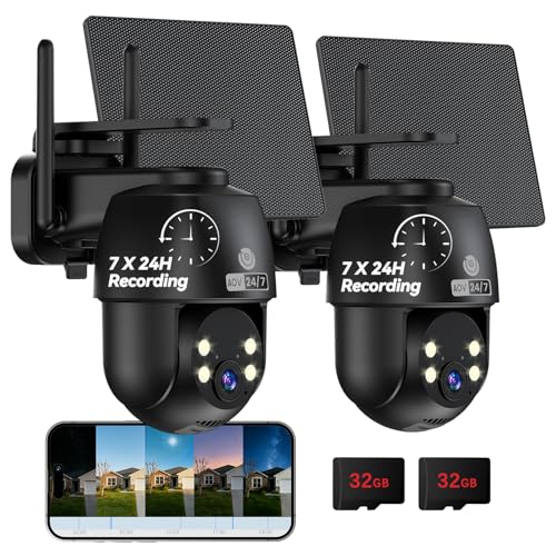 MUBVIEW 24/7 Continuous Recording Wireless Outdoor Security Camera, 2.4G WiFi, 2K Solar Powered,...
