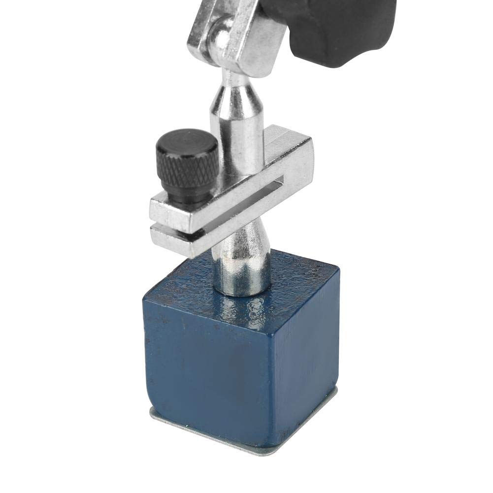 Base ajustable Soporte para Base Magnética, Base Magnética con Prueba de Dial de 0-0.8mm Indicador de Cara Amarilla Alta Estabilidad Herramienta de Precisión de Precisión de Alta Sensibilidad