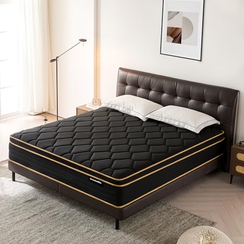 Nocavellis Twin Mattress 10 Inch Twin Size Mattresses in a Box Spring Hybrid Twin Bed Memory Foam Mattress Comfort Breathable Fabric Cooling Gel Pressure Relief Medium Firm