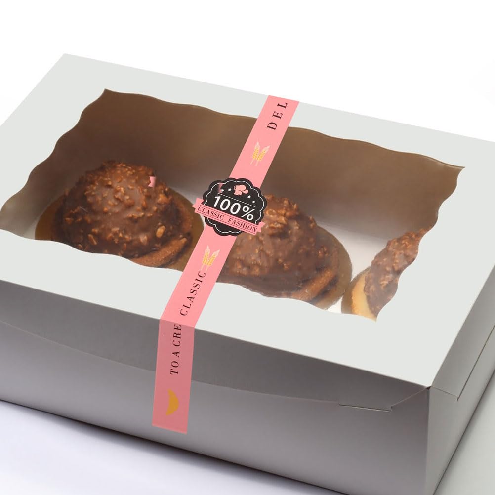 300 etichette adesive etichette adesive per decorazioni per torte adesivi carta kraft striscia rosa scatola di imballaggio scatola regalo cioccolato decorazione torta adesivo confezione regalo