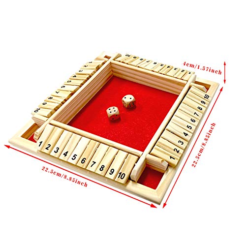 Shut The Box juego de mesa clásico de madera para 2-4 jugadores miniatura 6