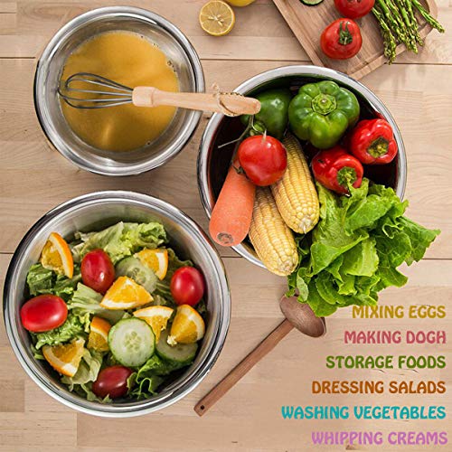 image for Stainless Steel Mixing Bowls Set of 6, Non Slip Colorful Silicone Bott
