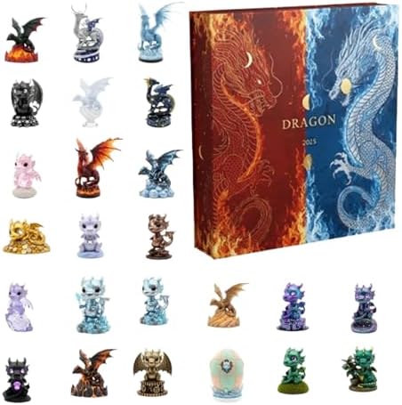 Calendarios de adviento de figuras de dragones para colgar del ár...