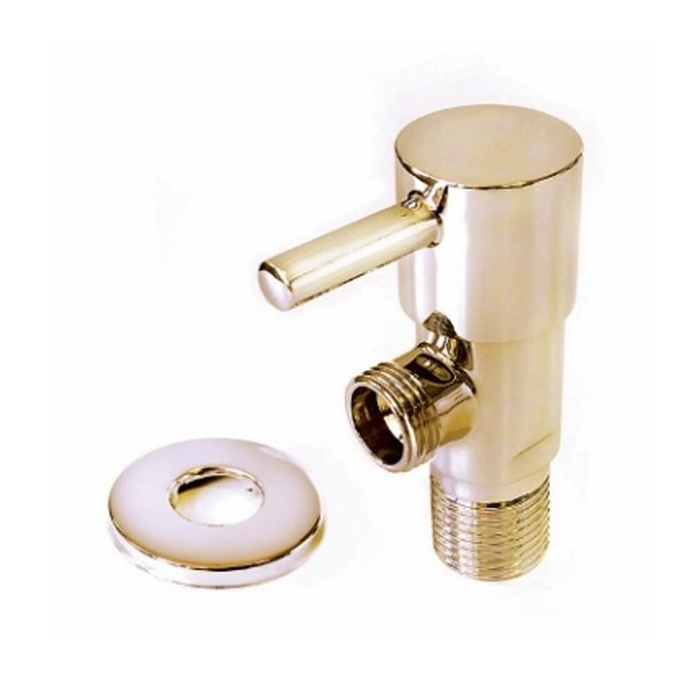 Brushed Gold Stop Valve - Premium Brass Construction - Elegant Water Flow Control for Bathroom and Kitchen