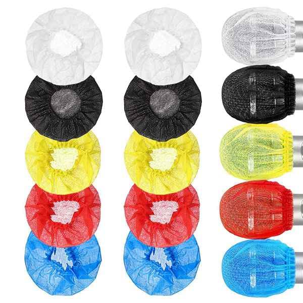 Smallterm 200Pcs Disposable Microphone Cover,Handheld Microphone Windscreen for KTV Recording Studio Karaoke(Mixed Colors)