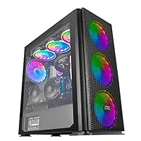 Mars Gaming MCPRO Schwarz, Gehäuse PC Gaming XL E-ATX , Gehärtetes Glas, 4X Lüfter RGB 14cm