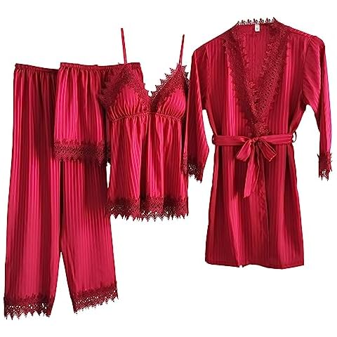 Laura in Ensemble Pyjama Soie Satin 4 pièces Cover