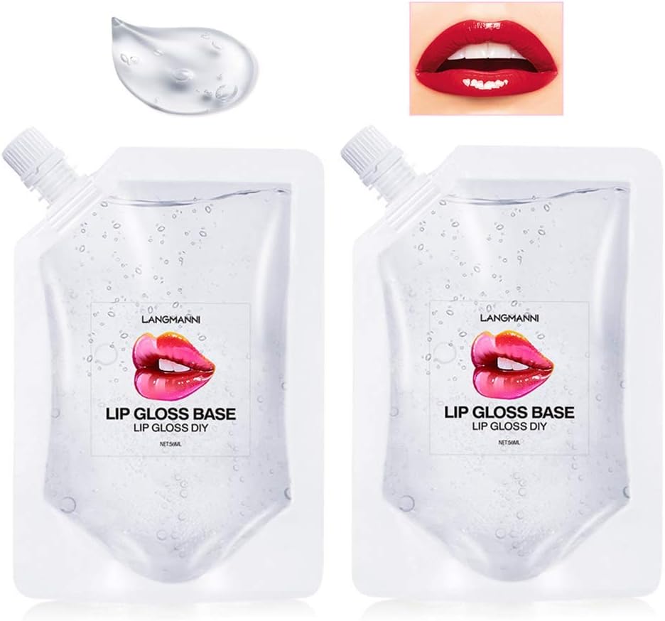 2 Pack Lip Gloss Base Moisturizing Lipstick Material Lip Makeup Primer Basic for DIY Beauty and Cosmetics 100MLx2