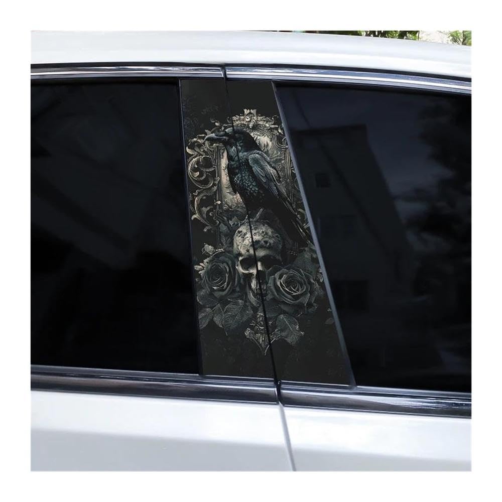 Body Parts 2pcs Horror Skull Car B-Pillar Decals(M)