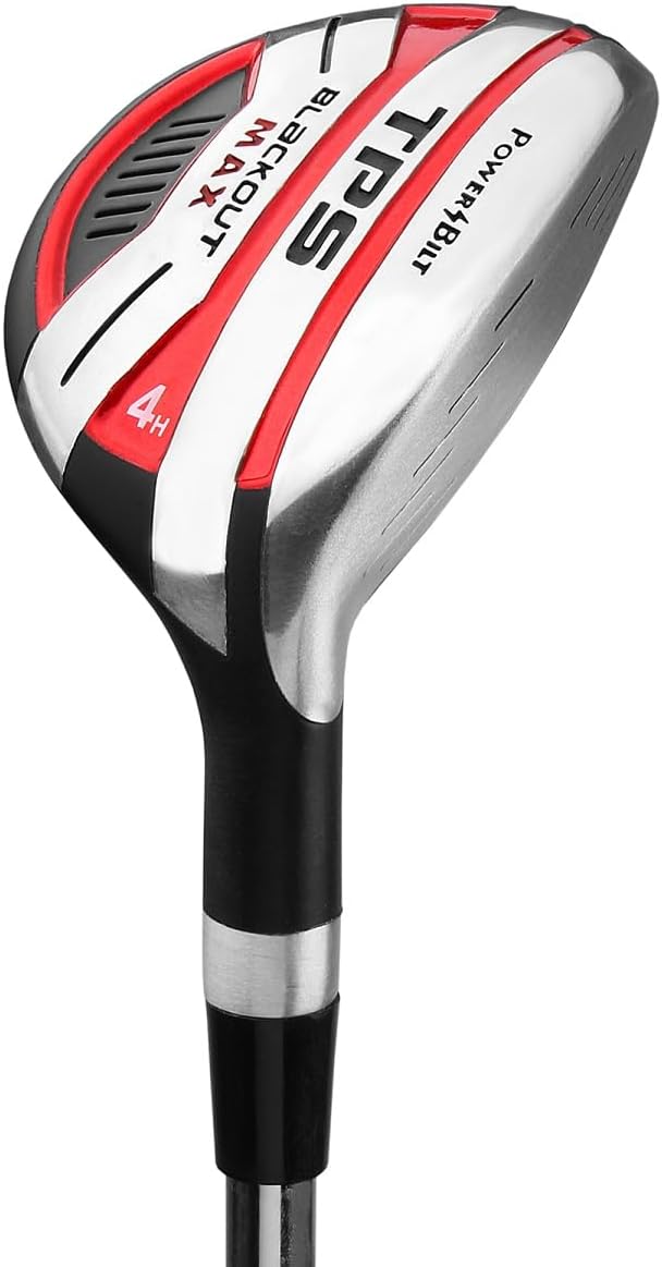 Powerbilt TPS Blackout Max Hybrid Golf Clubs, 3/4/5 Men's Right Handed Black/Red