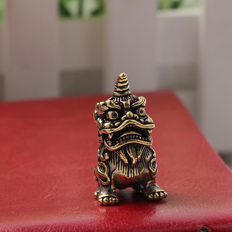 Estatua Feng Shui Pi Xiu Vintage de Bronce 2 Piezas miniatura 2