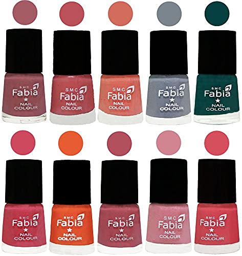 Image of ALL IN ONE (PACK OF 10), Long Lasting Glossy Nail Polish, 6 ml Each, All Vibrant Colours,01997