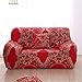 Sofabezug elastisch L-förmig Sofa-Abdeckung, All-Inclusive Non-Slip Elastic-Sofa-Abdeckung, Chaiselongue Wohnzimmer Kombination Sofa Cover, Roter Dreisitzer 190x230cm drucken Sofabezug ecksofa spannbe