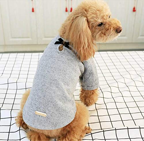 Ropa para mascotas, ropa para perros y gatos Petcircle de perrito del perrito de la primavera del perro y del otoño amall arco con capucha (gris oscuro) / (Color : Dark Gray)