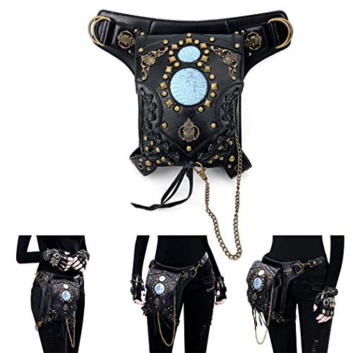 Fansport Femme Sac À BandoulièRe Pochette ChaîNe Rivets Taille Poche À Goutte Cuisse Pack