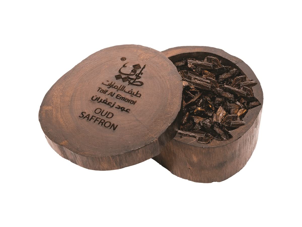 Taif Al Emarat PerfumesOud Saffron with Originality Agarwood bathed in Oud Oil and saffron 36 gms.