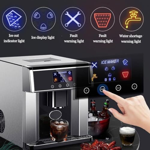 2-in-1 Ice Maker Machine, LCD Display Clear Ice Cube Maker, 3 Bullet Sizes, Dual Water Inlets, Perfect for Home Use, Fast Ice Production, Compact Ice Maker